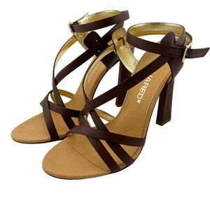 New DSQUARED2 Women US 8 Brown Shoes Leather Heels Ankle Strap Pump Sandals